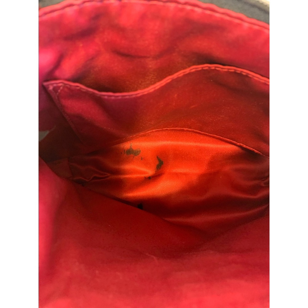 Vintage Y2K Coach Black Pebbled Leather Crossbody Bag Gold Hardware Red Lining - Picture 8 of 9